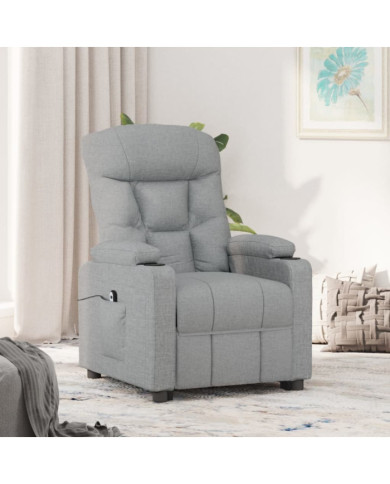 Fauteuil inclinable électrique Gris clair Tissu | Mobilier & Déco