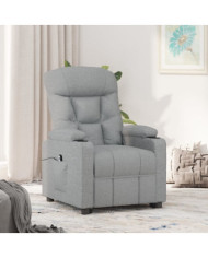 Fauteuil inclinable électrique Gris clair Tissu | Mobilier & Déco
