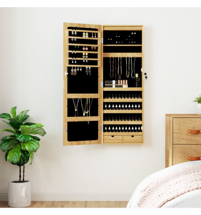 Armoire à bijoux avec miroir et éclairage LED mural | Mobilier & Déco