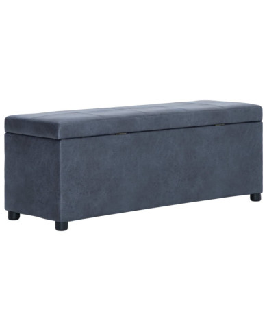 Banc avec compartiment de rangement 116 cm Gris Similicuir daim | Mobilier & Déco