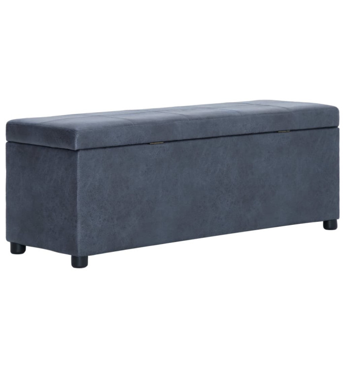 Banc avec compartiment de rangement 116 cm Gris Similicuir daim | Mobilier & Déco
