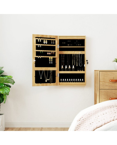 Armoire à bijoux avec miroir et éclairage LED mural | Mobilier & Déco