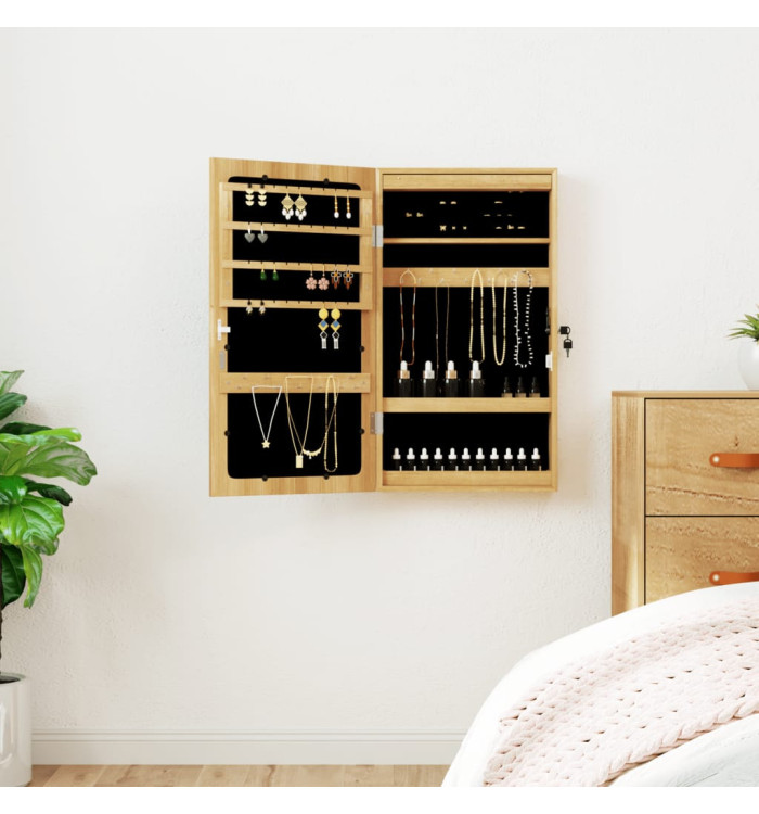 Armoire à bijoux avec miroir et éclairage LED mural | Mobilier & Déco