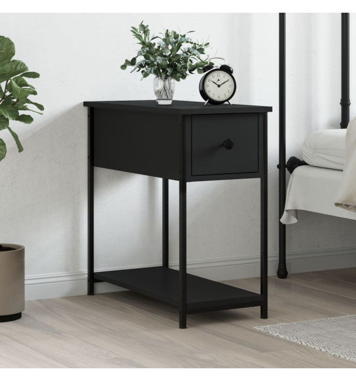 Table de chevet noir 30x60x60 cm Bois d’ingénierie | Mobilier & Déco