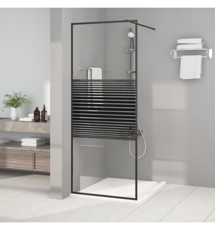 Paroi de douche Noir 80x195 cm Verre ESG transparent | Mobilier & Déco