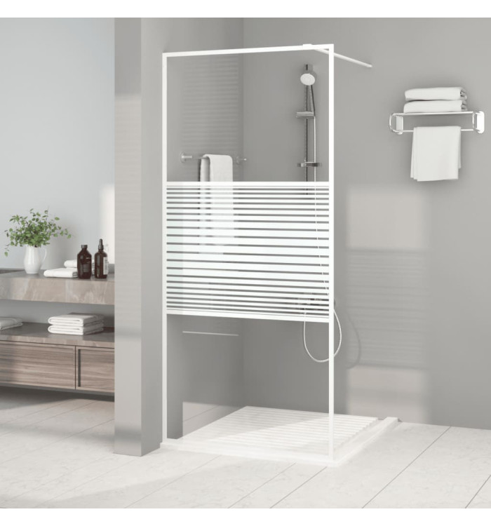 Paroi de douche Blanc 90x195 cm Verre ESG transparent | Mobilier & Déco