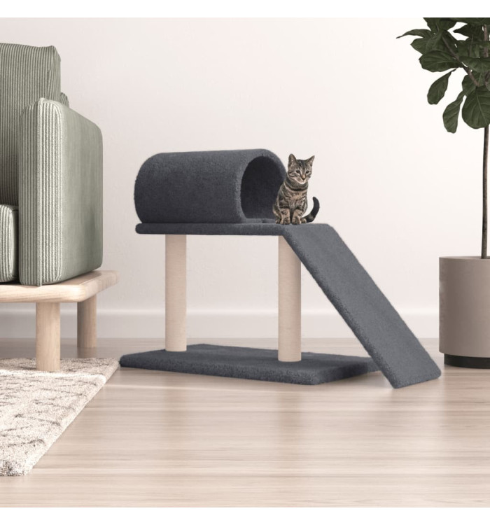 Arbres à chat avec tunnel et échelle gris foncé 55,5 cm | Mobilier & Déco
