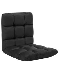 Chaise pliable de sol Noir Microfibre | Mobilier & Déco