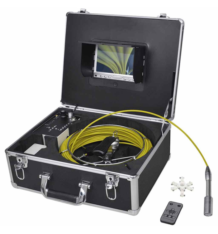 Caméra d'inspection de tuyaux 30 m avec boîtier de commande DVR | Mobilier & Déco