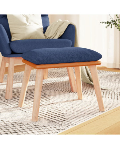 Repose-pied Bleu 45x29,5x35 cm Tissu et similicuir | Mobilier & Déco