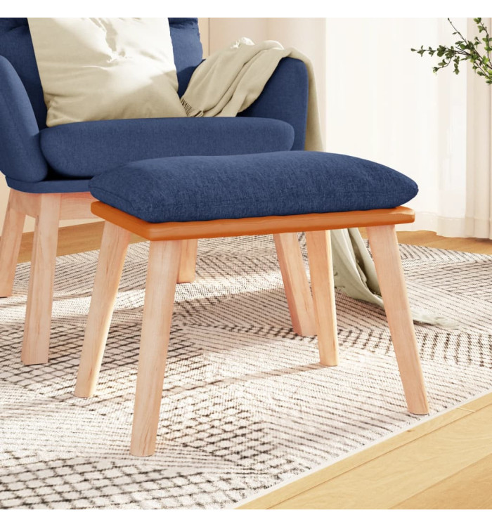 Repose-pied Bleu 45x29,5x35 cm Tissu et similicuir | Mobilier & Déco