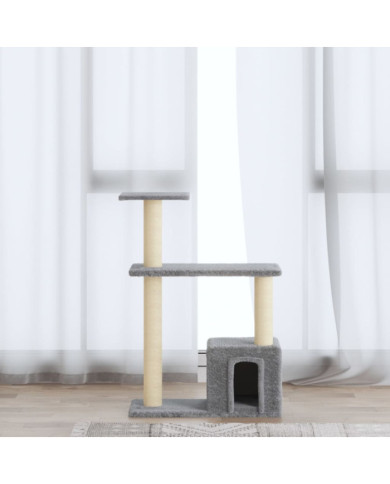 Arbre à chat avec griffoirs en sisal Gris clair 70 cm | Mobilier & Déco