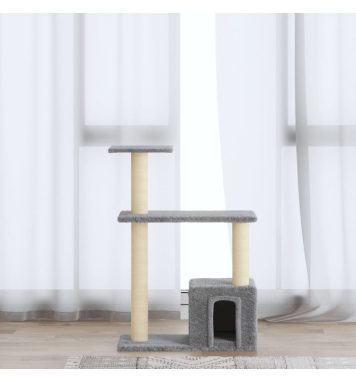 Arbre à chat avec griffoirs en sisal Gris clair 70 cm | Mobilier & Déco