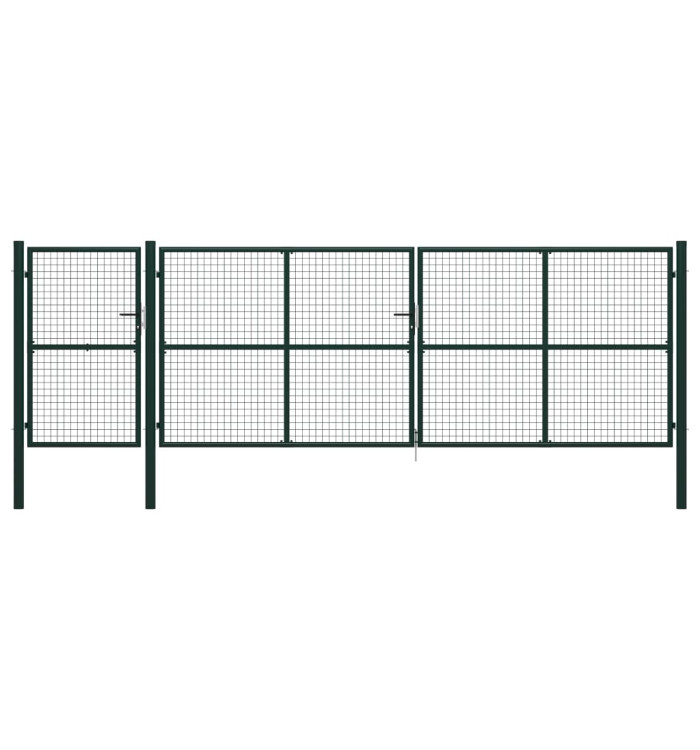 Portail de jardin Acier 500 x 150 cm Vert | Mobilier & Déco