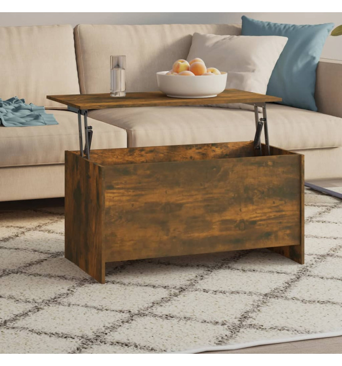 Table basse Chêne fumé 102x55,5x52,5 cm Bois d'ingénierie | Mobilier & Déco