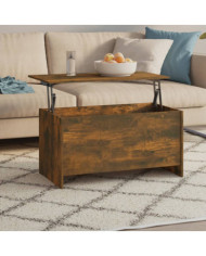 Table basse Chêne fumé 102x55,5x52,5 cm Bois d'ingénierie | Mobilier & Déco