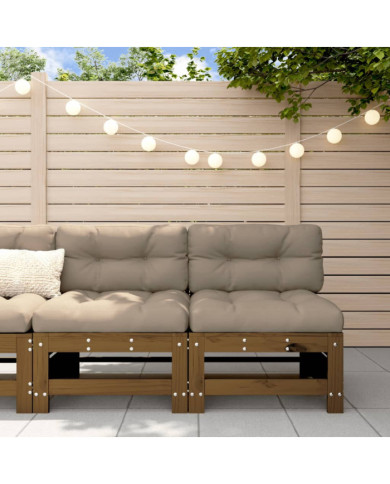 Canapés centraux avec coussins 2 pcs marron miel | Mobilier & Déco