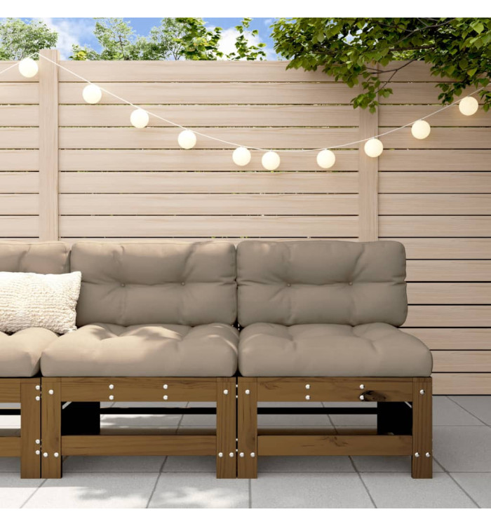 Canapés centraux avec coussins 2 pcs marron miel | Mobilier & Déco