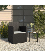 Fauteuil de jardin avec coussin Noir Résine tressée | Mobilier & Déco