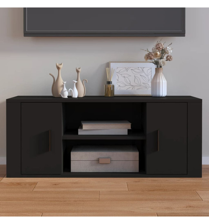 Meuble TV Noir 100x35x40 cm Bois d'ingénierie | Mobilier & Déco