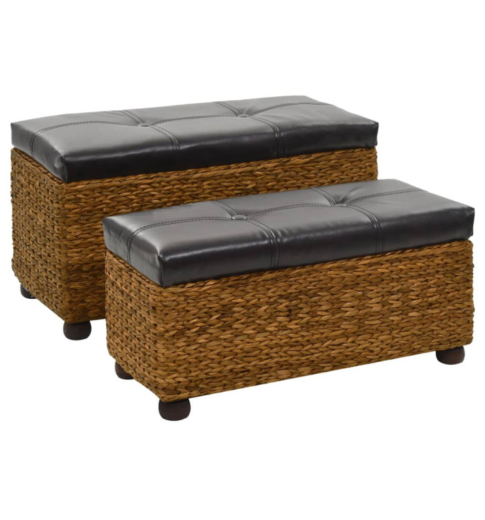 Ensemble de banc lot de 2 Jacinthe d'eau Marron | Mobilier & Déco