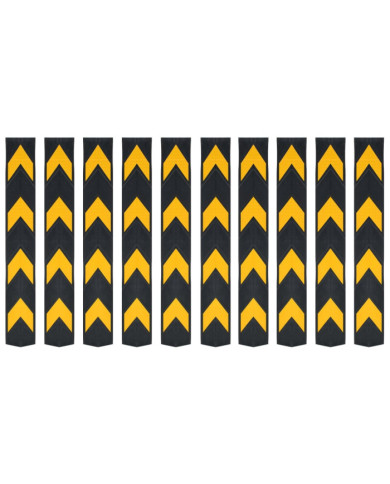 Cornière de protection réfléchissante 10 pcs Caoutchouc 80 cm | Mobilier & Déco