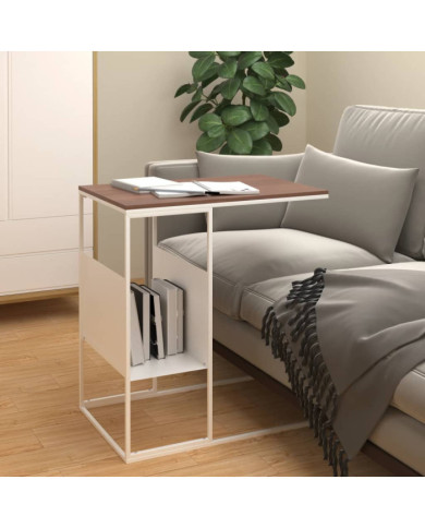 Table d'appoint Blanc 55x36x59,5 cm Bois d'ingénierie | Mobilier & Déco