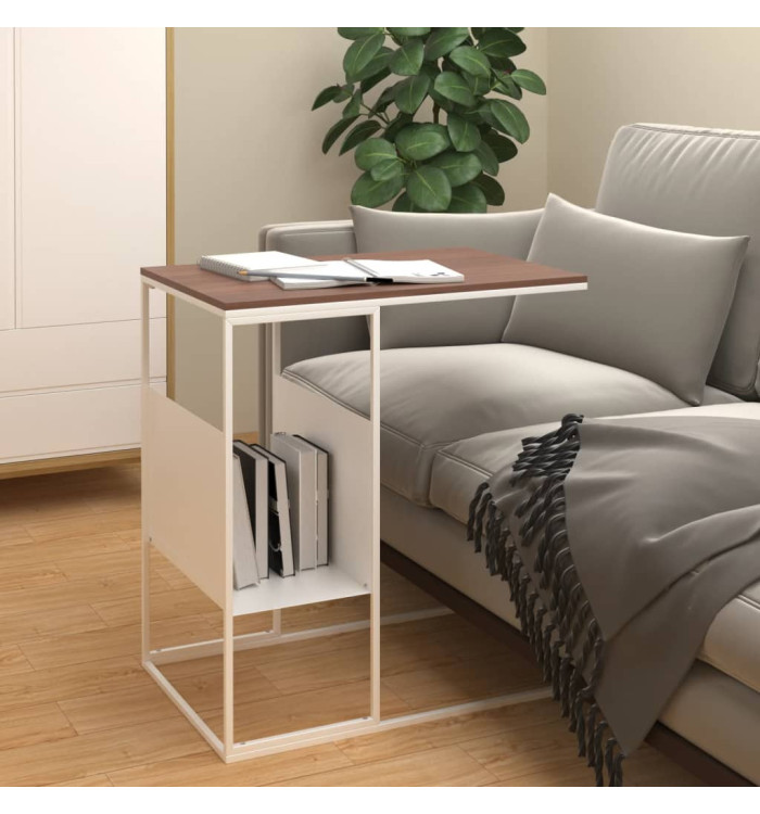 Table d'appoint Blanc 55x36x59,5 cm Bois d'ingénierie | Mobilier & Déco