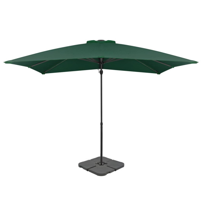 Parasol de jardin avec base portable vert | Mobilier & Déco