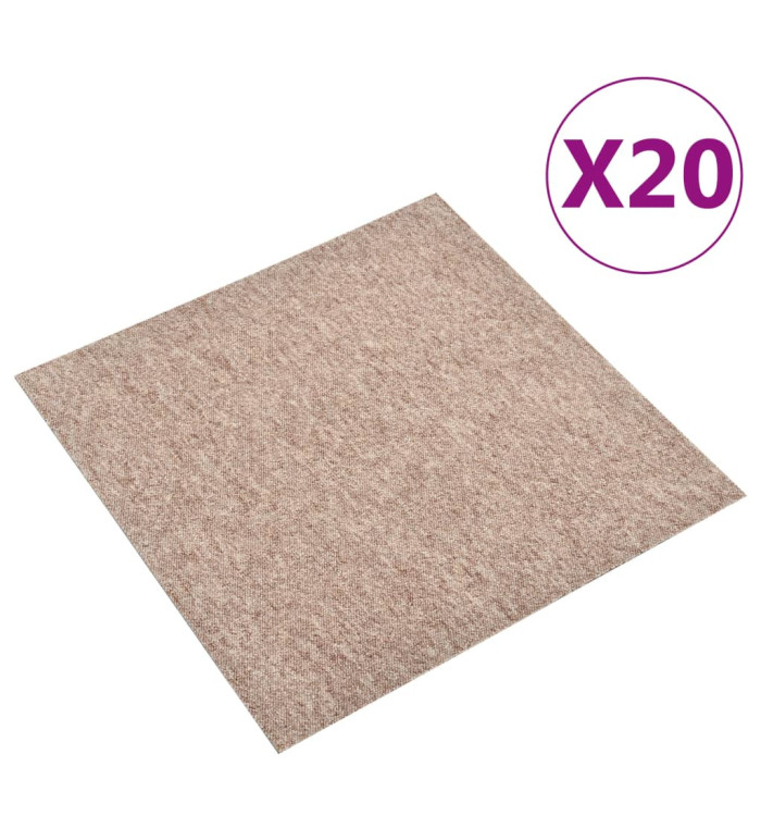Dalles de tapis de sol 20 pcs 5 m² 50x50 cm Beige | Mobilier & Déco