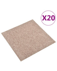 Dalles de tapis de sol 20 pcs 5 m² 50x50 cm Beige | Mobilier & Déco