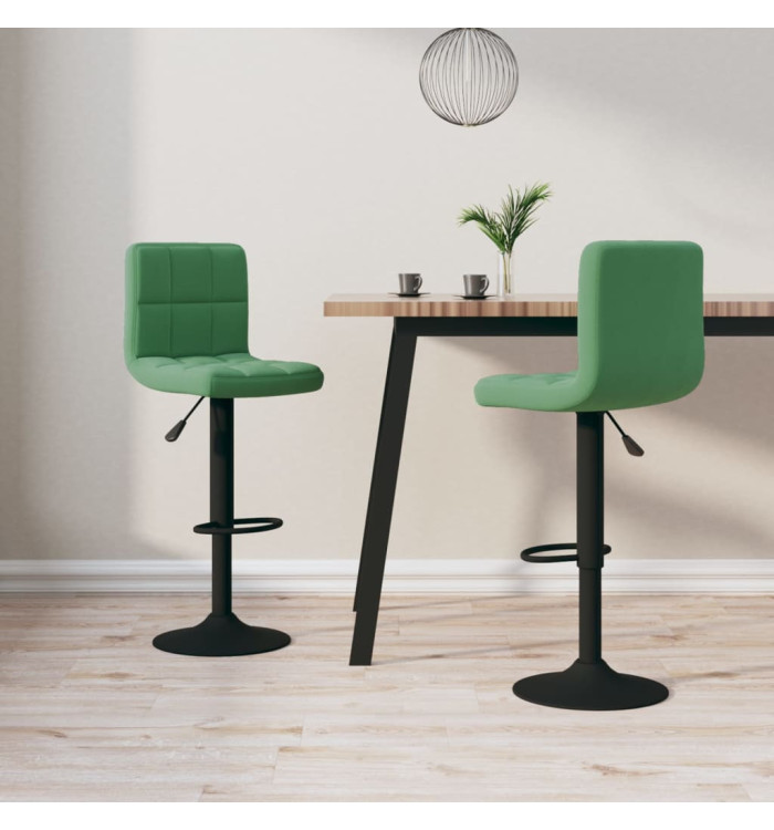 Tabourets de bar lot de 2 vert foncé velours | Mobilier & Déco
