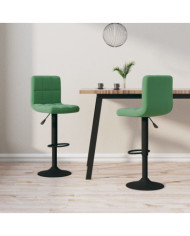 Tabourets de bar lot de 2 vert foncé velours | Mobilier & Déco