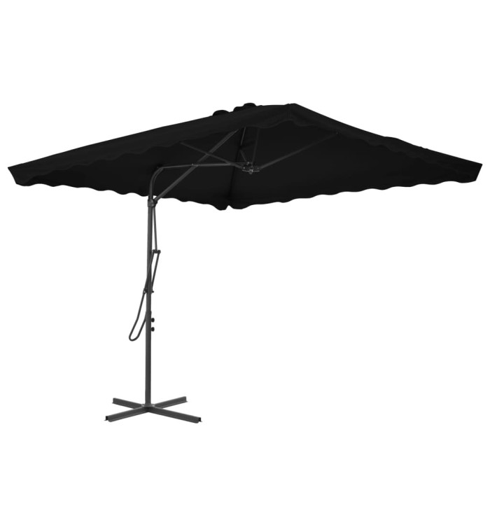 Parasol de jardin avec mât en acier noir 250x250x230 cm | Mobilier & Déco