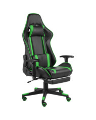 Chaise de jeu pivotante avec repose-pied Vert PVC | Mobilier & Déco