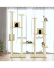 Arbre à chat avec griffoirs en sisal Crème 174 cm | Mobilier & Déco
