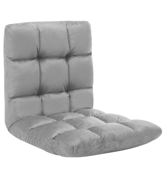 Chaise pliable de sol Gris clair Microfibre | Mobilier & Déco