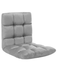 Chaise pliable de sol Gris clair Microfibre | Mobilier & Déco