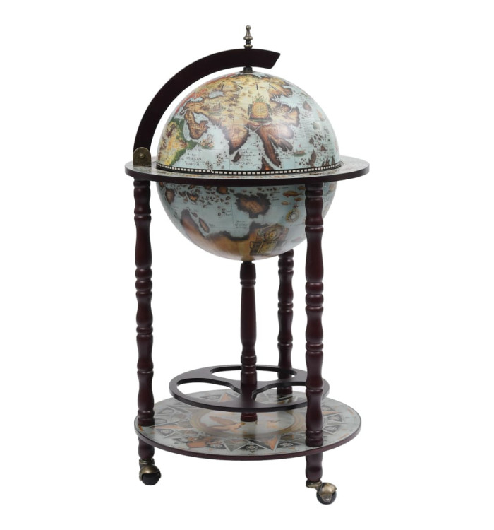 Bar sous forme de globe Bois d'eucalyptus Bleu | Mobilier & Déco