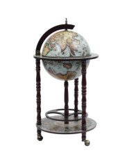 Bar sous forme de globe Bois d'eucalyptus Bleu | Mobilier & Déco