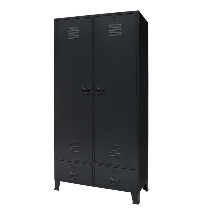 Garde-robe Métal de style industriel 90 x 40 x 180 cm Noir | Mobilier & Déco