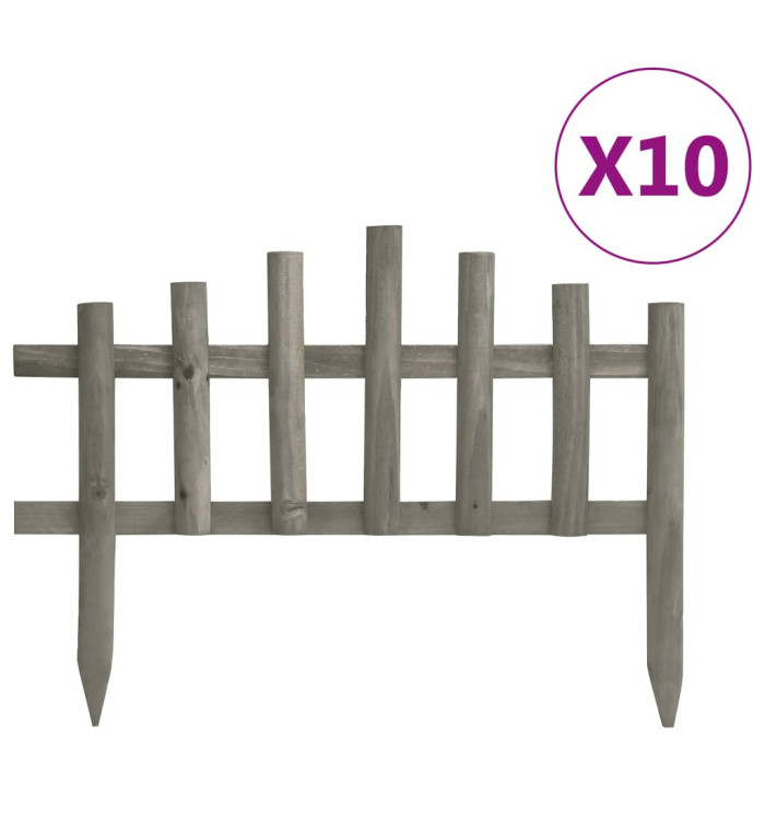 Bordure de jardin 10 pcs Bois de sapin 4,4 m | Mobilier & Déco