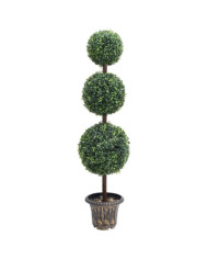 Plante de buis artificiel avec pot Forme de boule Vert 118 cm | Mobilier & Déco