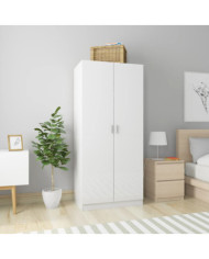 Garde-robe Blanc brillant 80x52x180 cm Bois d’ingénierie | Mobilier & Déco