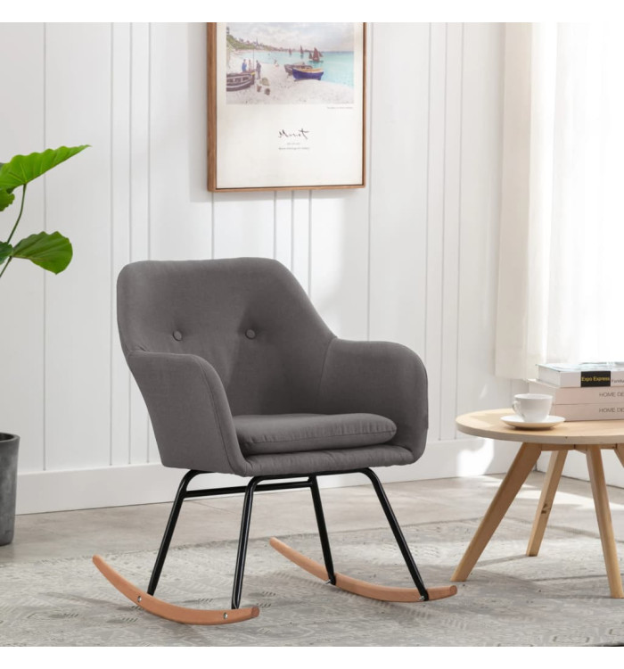 Chaise à bascule Gris clair Tissu | Mobilier & Déco