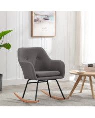 Chaise à bascule Gris clair Tissu | Mobilier & Déco