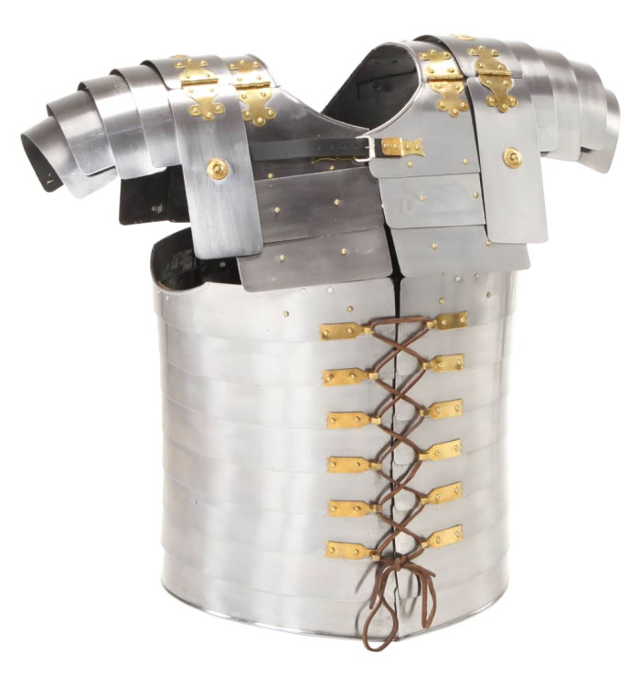 Armure corporelle de soldat romain GN Argenté Acier | Mobilier & Déco
