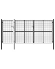 Portail de jardin Acier 400 x 150 cm Anthracite | Mobilier & Déco