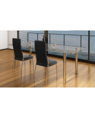 Chaises à manger lot de 2 noir similicuir | Mobilier & Déco