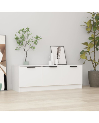 Meuble TV Blanc 102x35x36,5 cm Bois d'ingénierie | Mobilier & Déco